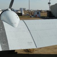 Looking over the Starboard wing in the Arkansas Scrapyard