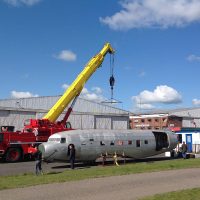 Unloading the fuselage in Coventry